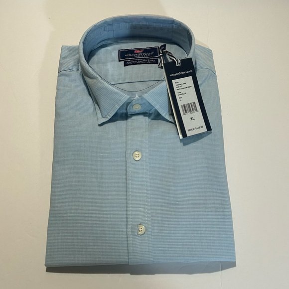 VINEYARD VINES - MEN'S SLIM FIT WORTH AVE SLIM COOPER SIZE: XL COLOR: JAKE BLUE - Picture 1 of 6